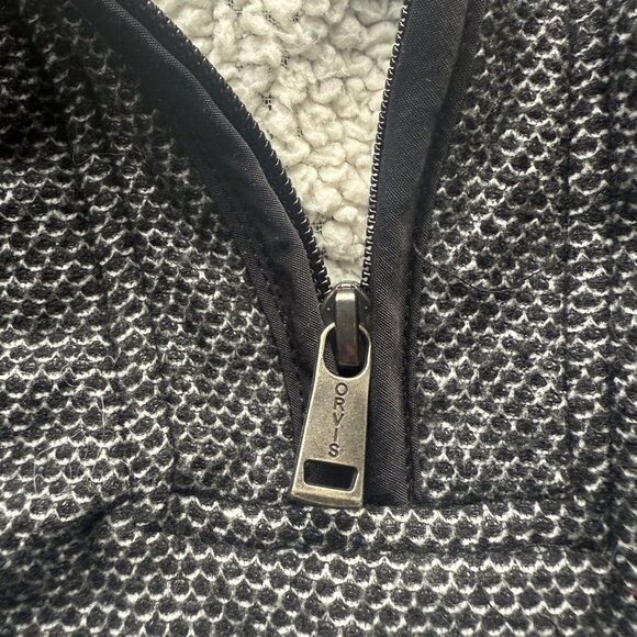 Orvis Half-Zip Fleece-Lined Pullover Gray Heather Size Large Warm Winter Layer - Picture 3 of 9